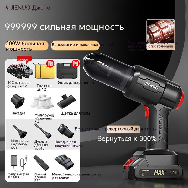 Многофункциональный автомобильный пылесос с бесщеточным синхронным ...