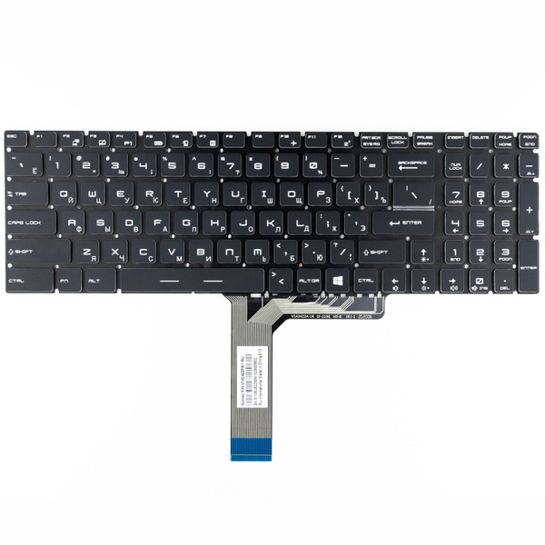 Клавиатура для MSI GF65 GF75, цвет черный, с подсветкой, p/n ...