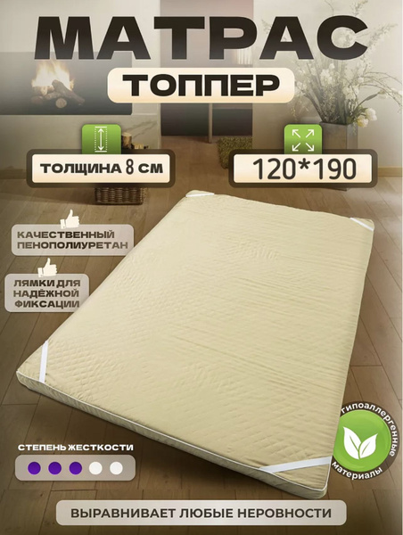 Топпер-наматрасник Матрас-новый2.0_190, Беспружинный, 120 - купить по ...