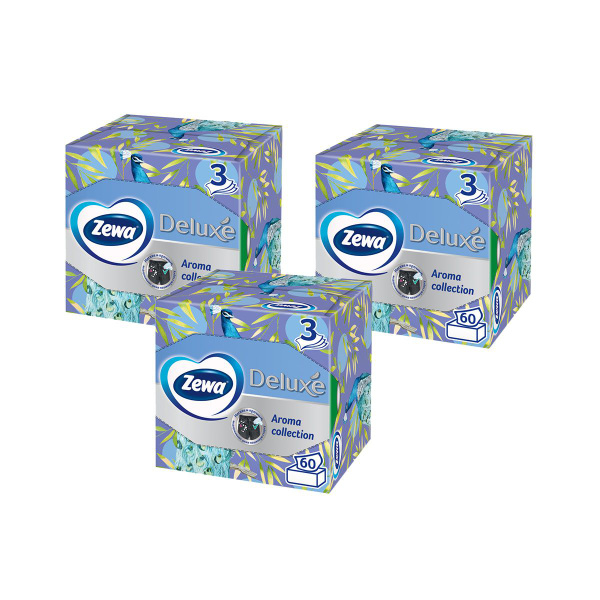 Салфетки бумажные Zewa Deluxe Зева Арома Коллекция, 3 упаковки - купить ...