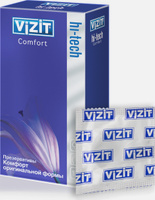 VIZIT Презервативы HI-TECH Comfort, оригинальной формы, 12 шт. Презервативы VIZIT