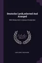 Deutsche Lyrik,selected And Aranged. With Notes And A Literary Introduction - Carl Adolf Buchheim