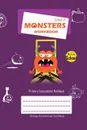 School of Monsters Workbook, A5 Size, Wide Ruled, White Paper, Primary Composition Notebook, 102 Sheets (Purple) - Brighter Kid Books