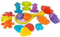 Большой подарочный набор с развивающими игрушками для ванны. Обеспечивает все виды игровой активности, которые так полезны  ...