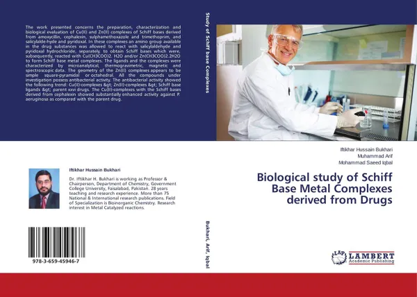 Обложка книги Biological study of Schiff Base Metal Complexes derived from Drugs, Iftikhar Hussain Bukhari,MUHAMMAD ARIF and Mohammad Saeed Iqbal