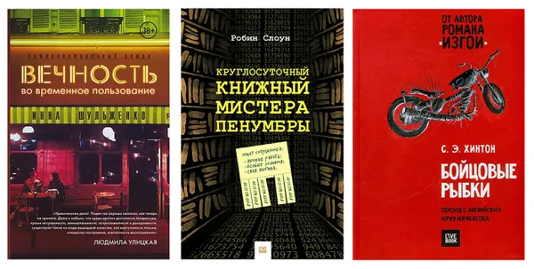 Обложка книги Набор из 3 книг: Вечность во временное пользование, Круглосуточный книжный мистера Пенумбры, Бойцовые рыбки, Шульженко Инна, 