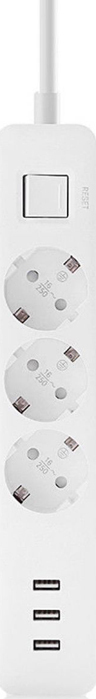 фото Сетевой фильтр Xiaomi Mi Power Strip 6934177701597, белый, 3хUSb+3x220w, 1.4 м
