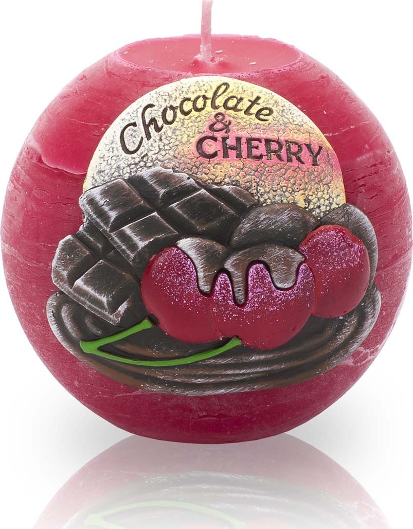 фото Свеча Bartek Chocolate Cherry, красный, диаметр 10 см
