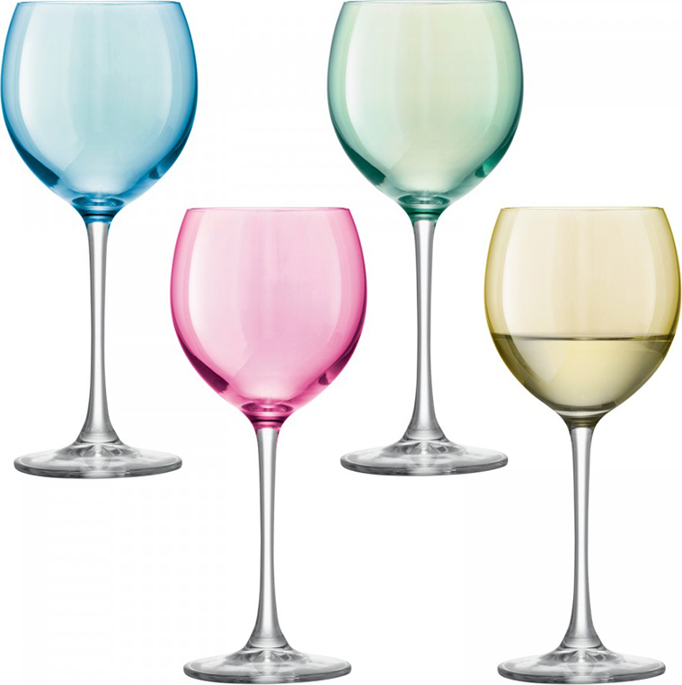 фото Набор из 4 бокалов для вина LSA International Polka 400 мл пастельный