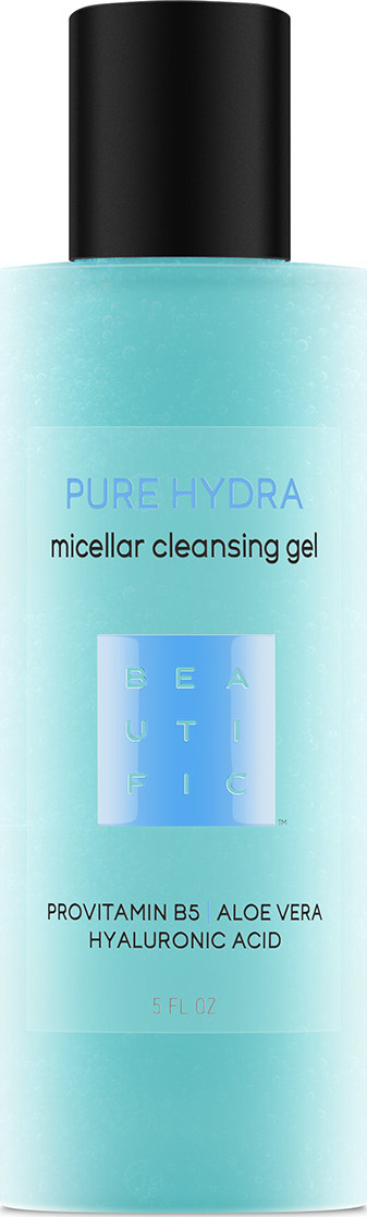 фото BEAUTIFIC PURE HYDRA увлажняющий мицеллярный гель для умывания с гиалуроновой кислотой, провитамином B5 и алоэ вера