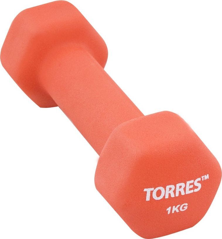 Гантели TORRES Неопрен 1кг х 2 шт, 2 шт. по 1 кг, красный цвет — купить ...