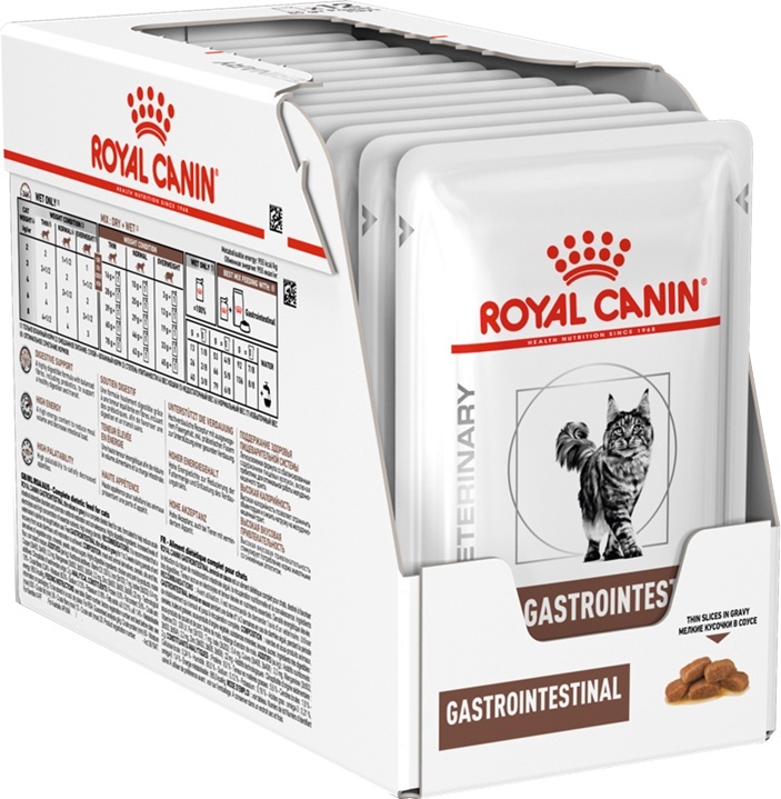 Корм консервированный Royal Canin Gastro Intestinal, ветеринарная диета для кошек при нарушении пищеварения, 85 г, 12 шт