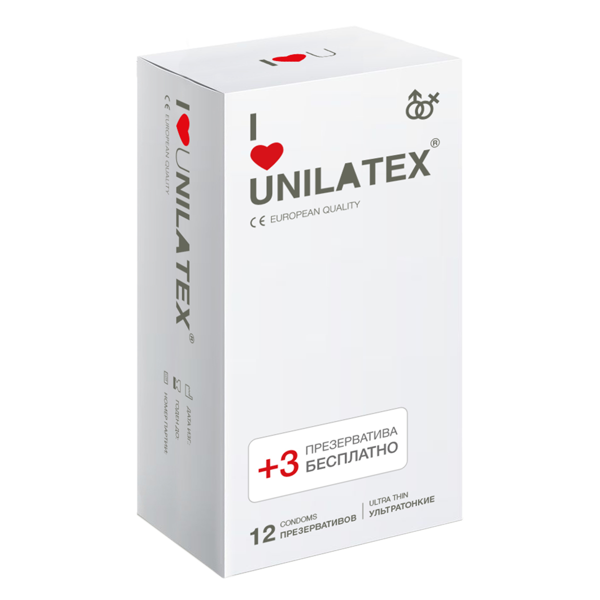 Ультратонкие презервативы Unilatex Ultrathin 1 уп (12+3 шт)