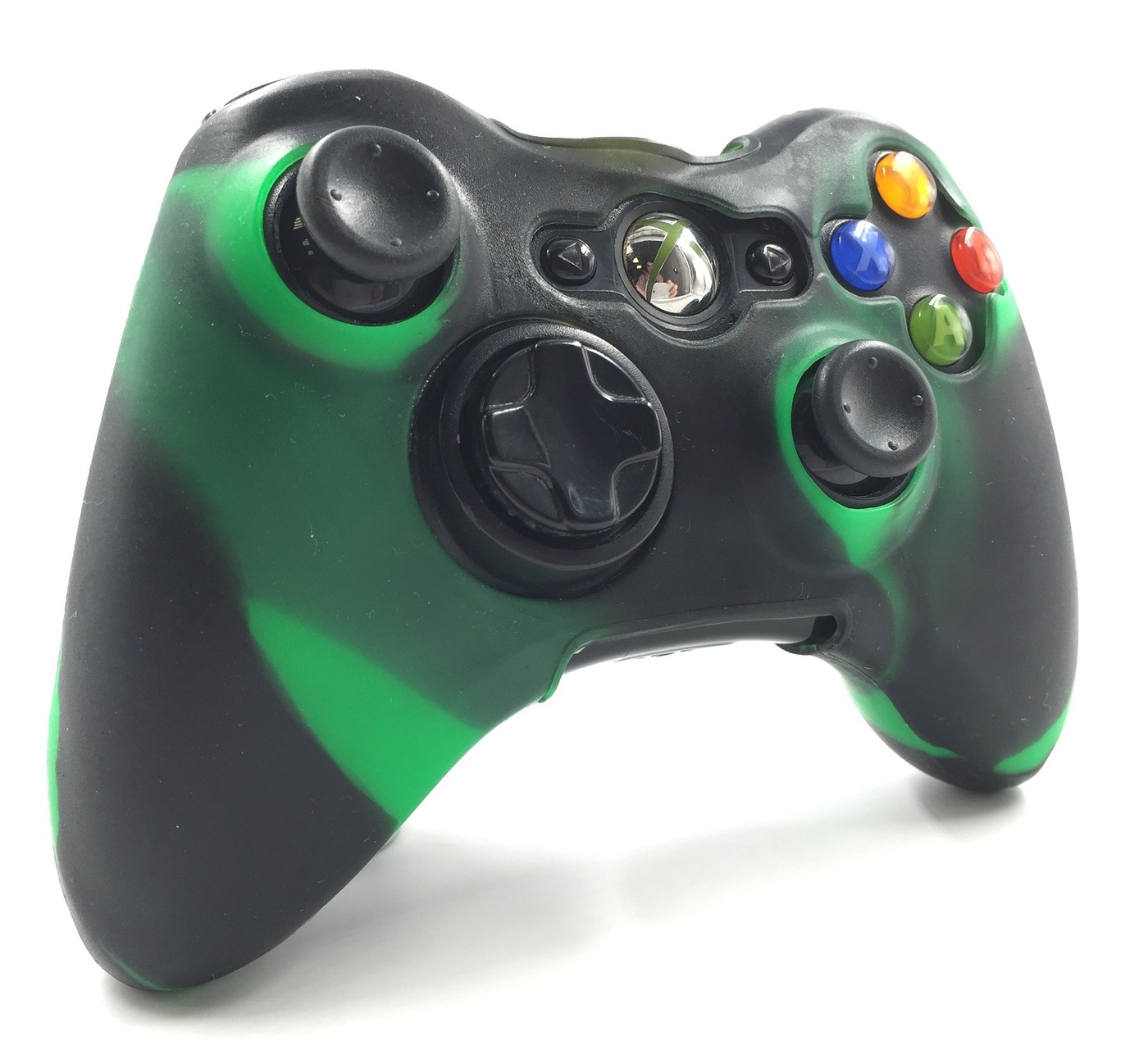 чехол на геймпад xbox 360 чернозеленый blackgreenполное силиконовое покрытие  защита от ударов