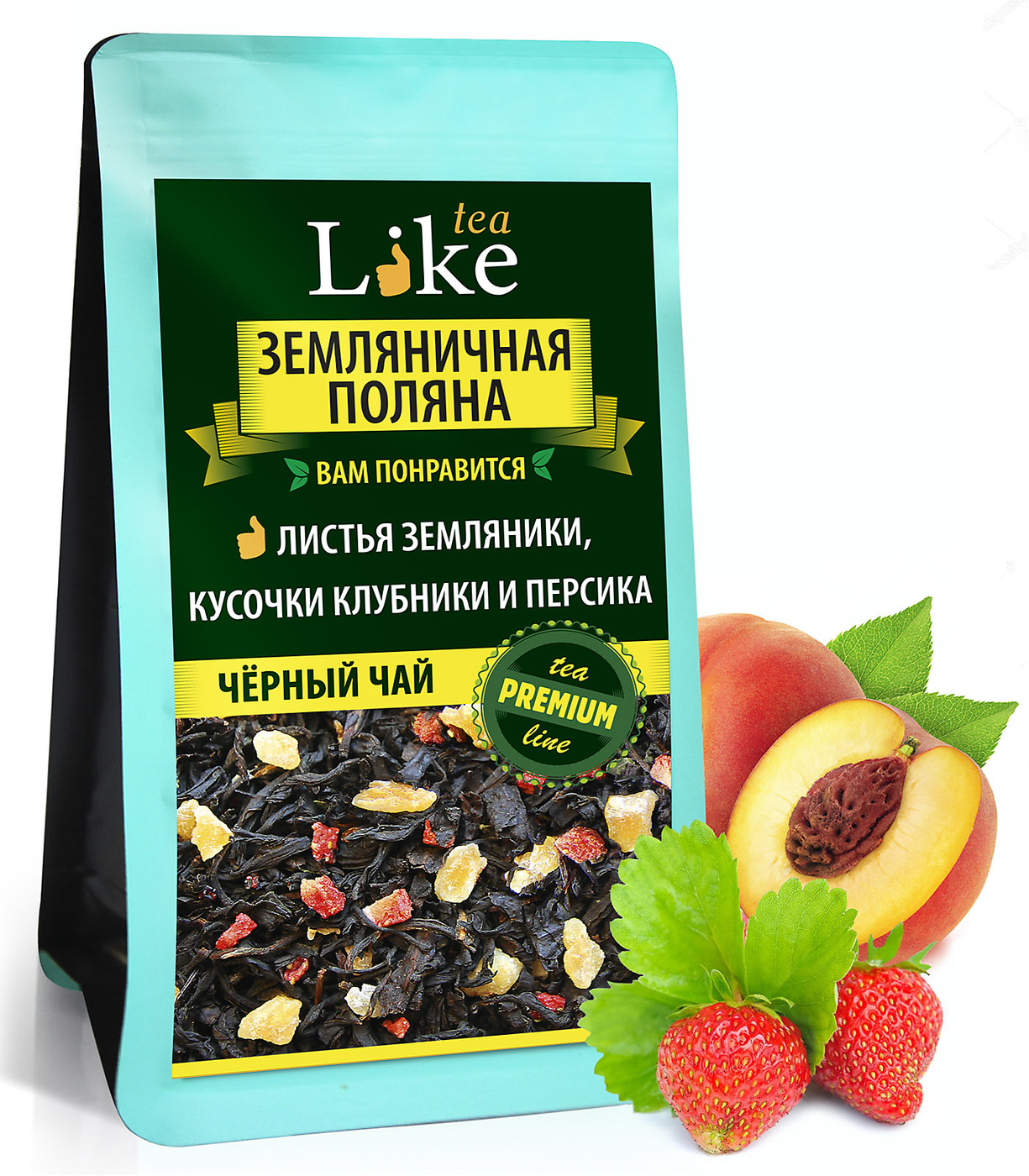 Чай LIKE Tea Земляничная поляна, черный с натуральными фруктами, 150 г