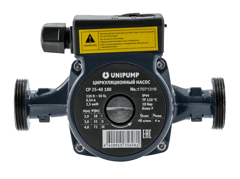Циркуляционный насос Unipump CP 25-80 180, 220 л/мин - купить по ...
