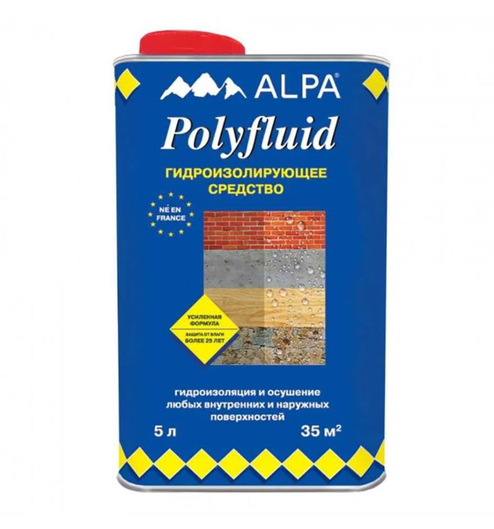 Средство гидроизолирующее Alpa Polyfluid 5 л.