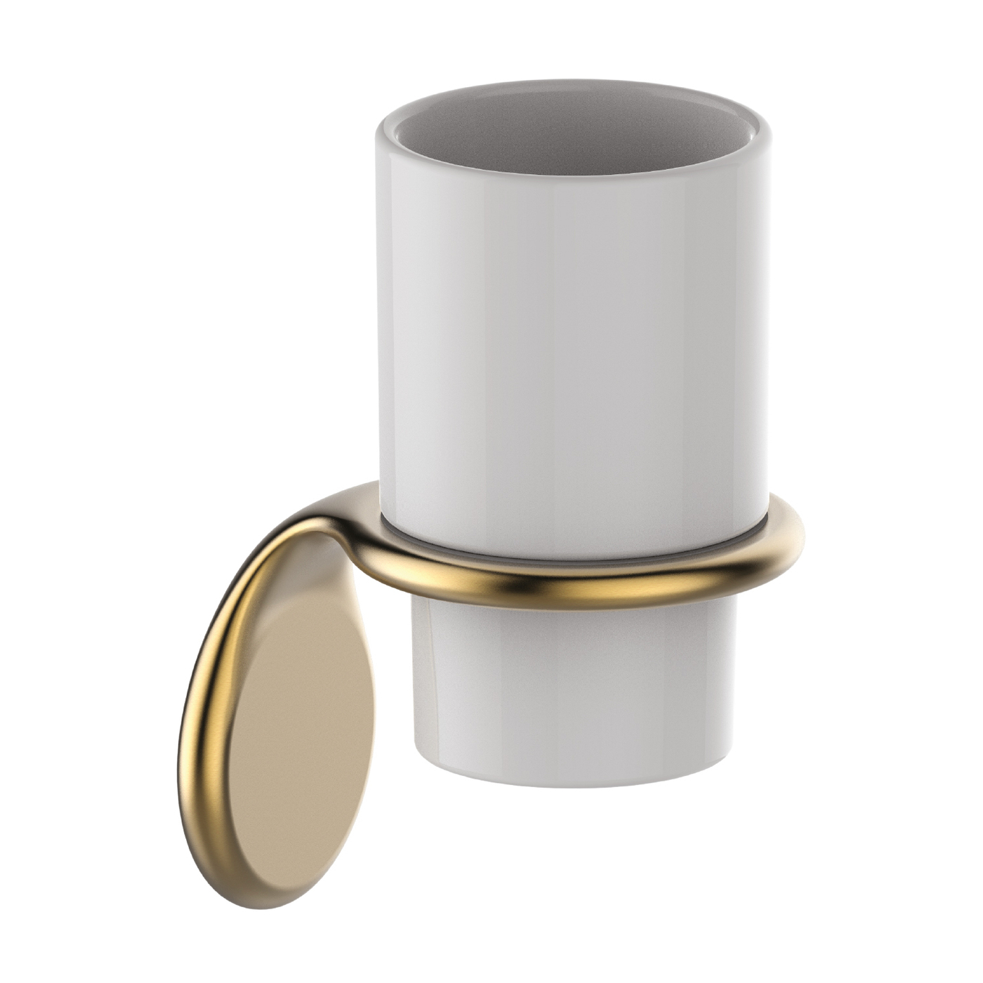 Фото товара на маркетплейсе ozon Стакан для зубных щеток IDDIS, настенный, керамика, сплав металлов, бронза, Oldie, OLDBRC1i45