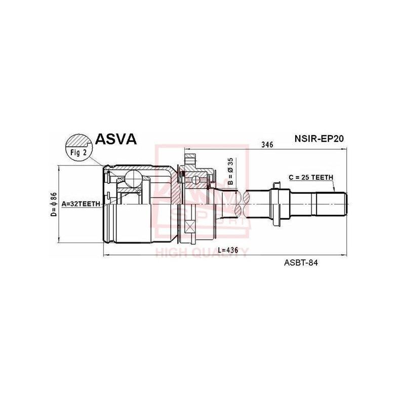 Шрус Внутренний Правый 32X40x25 ASVA арт. NSIREP20