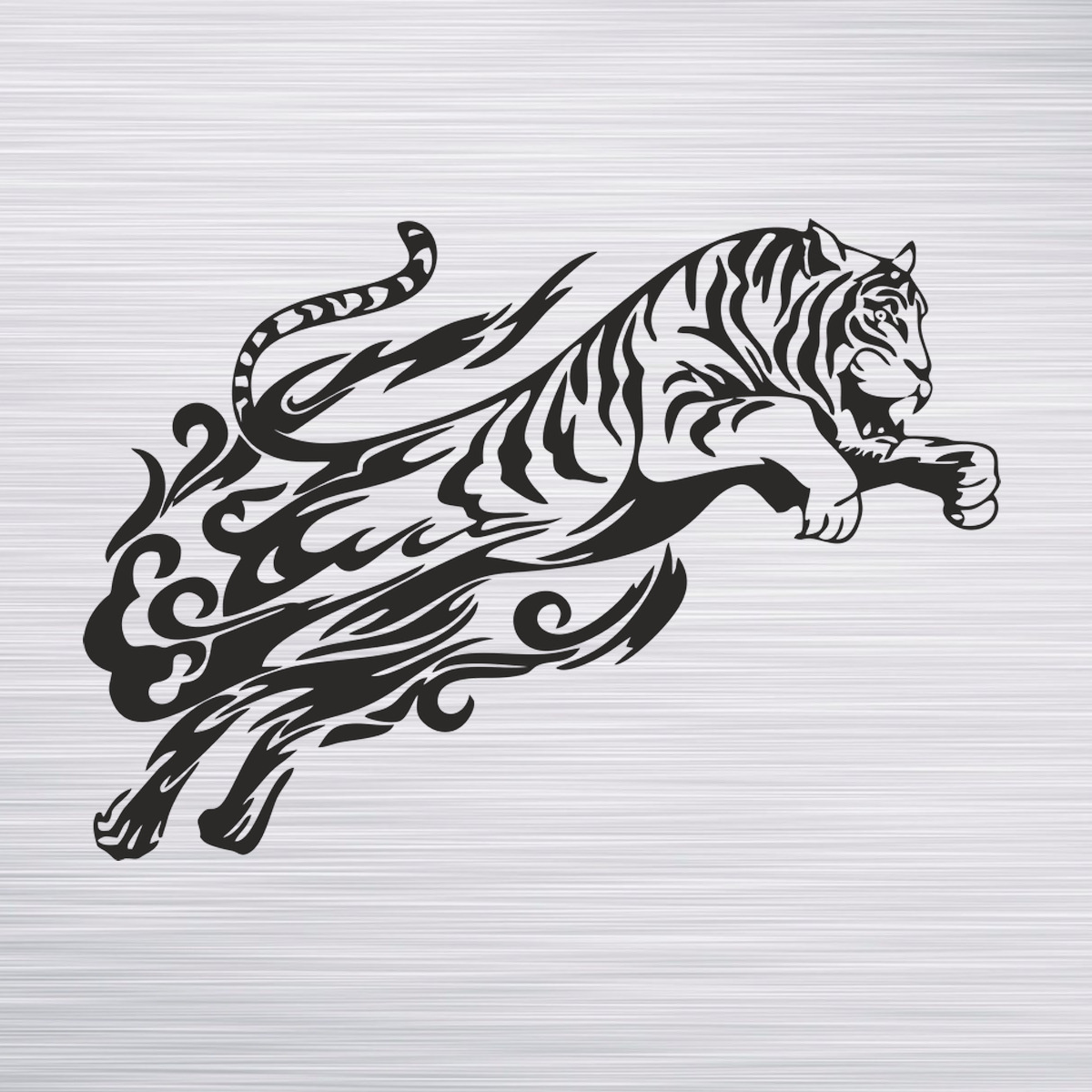 Тигр в прыжке рисунок карандашом