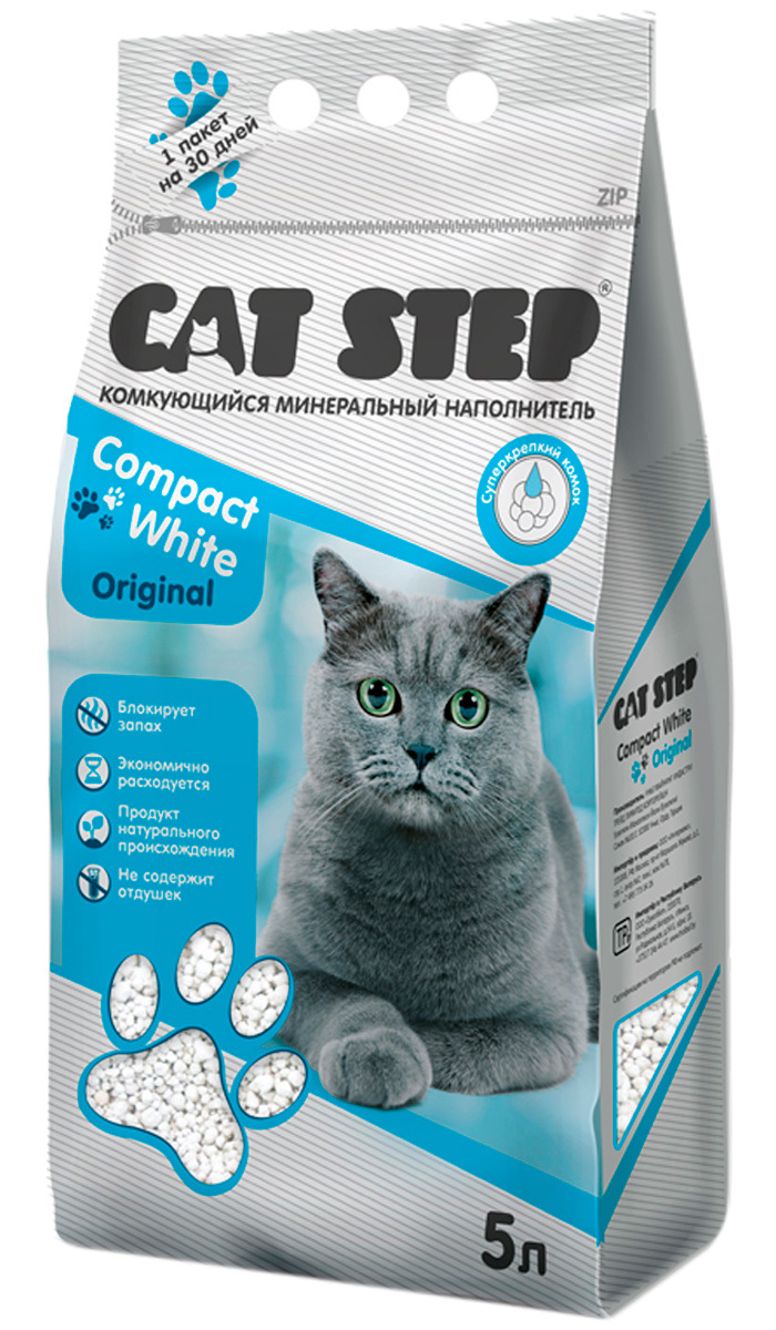 Наполнитель для кошачьего туалета комкующийся cat step