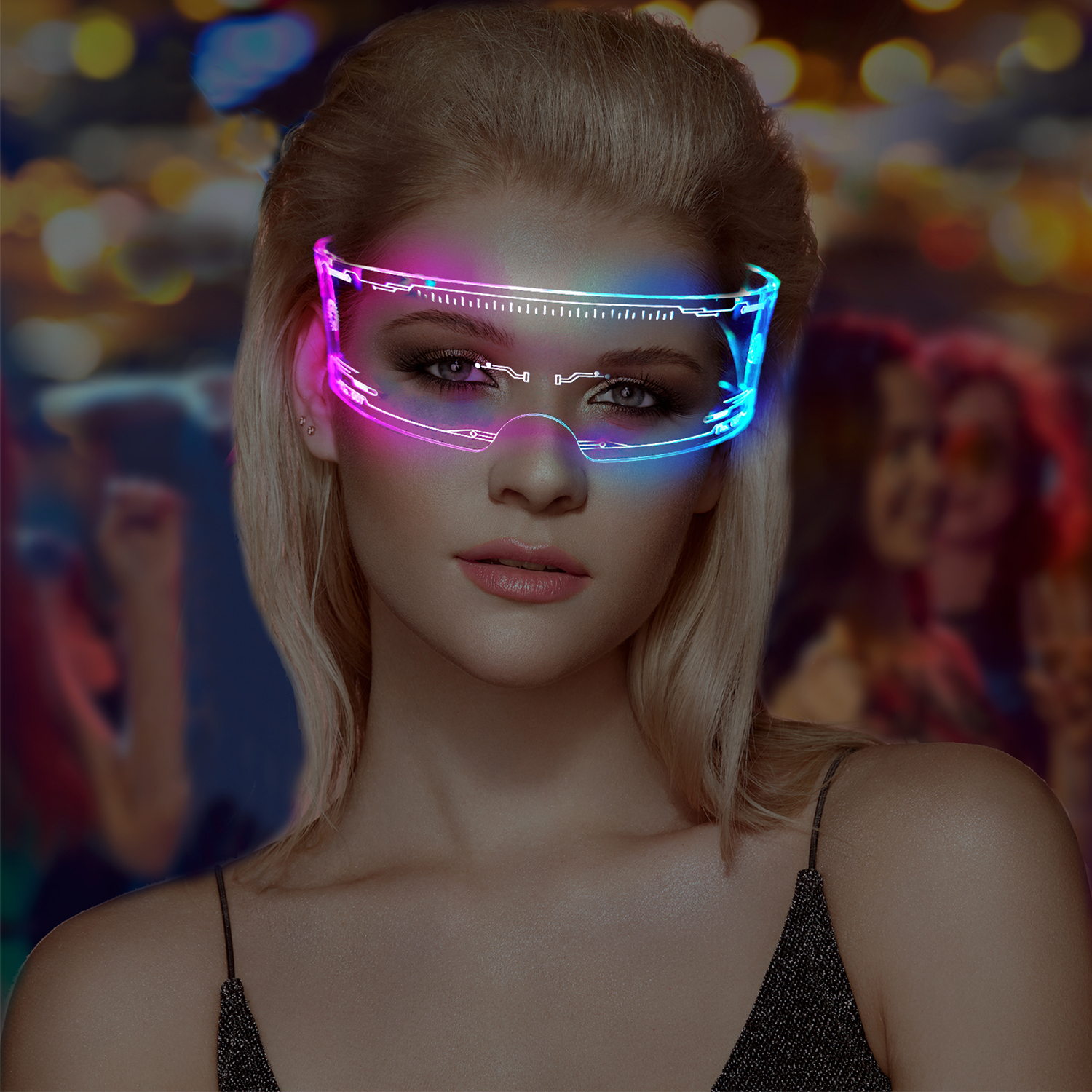 очки cyberpunk светящиеся led светодиодные фото 8