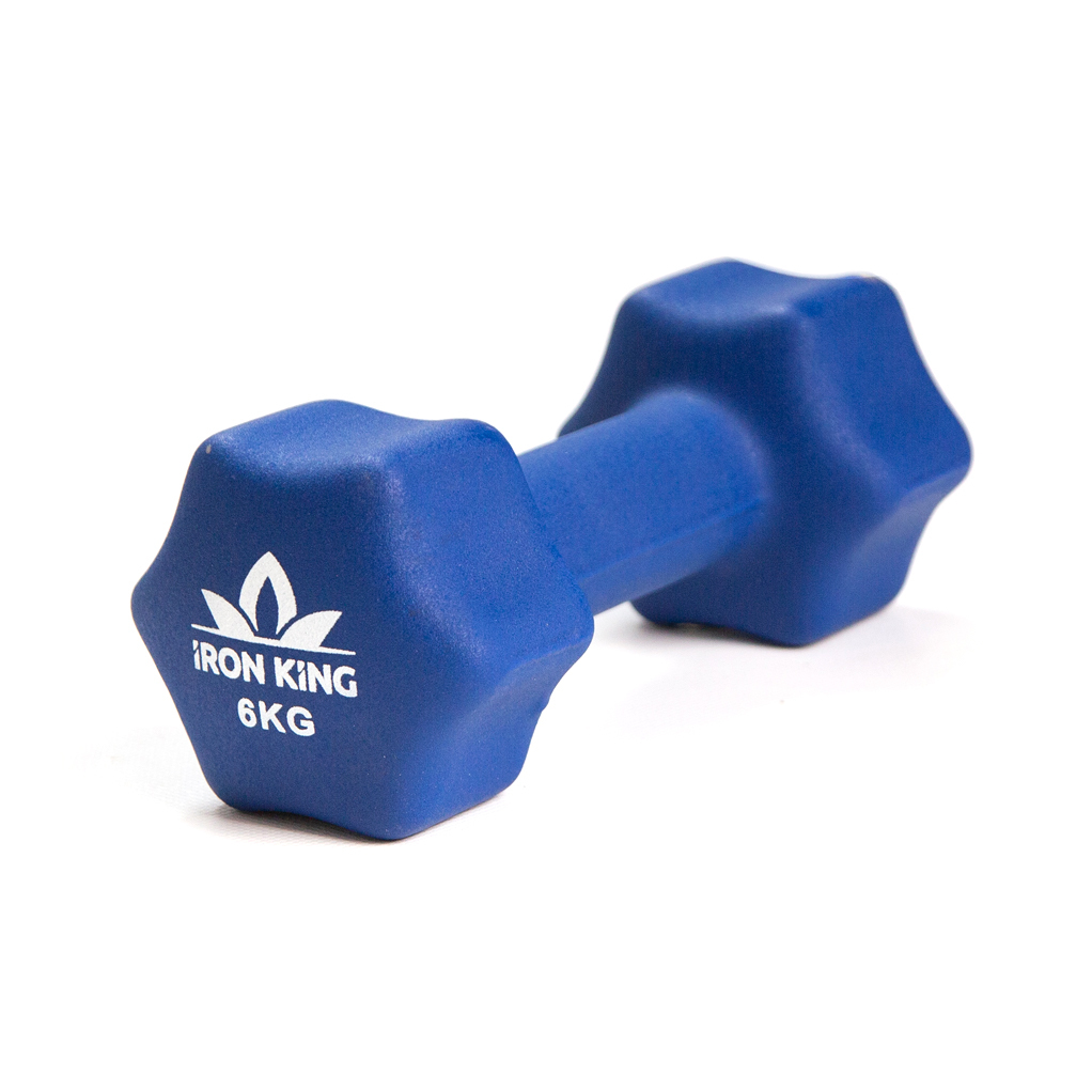 Гантели Iron King неопреновая, 1 шт. по 6 кг, синий купить по