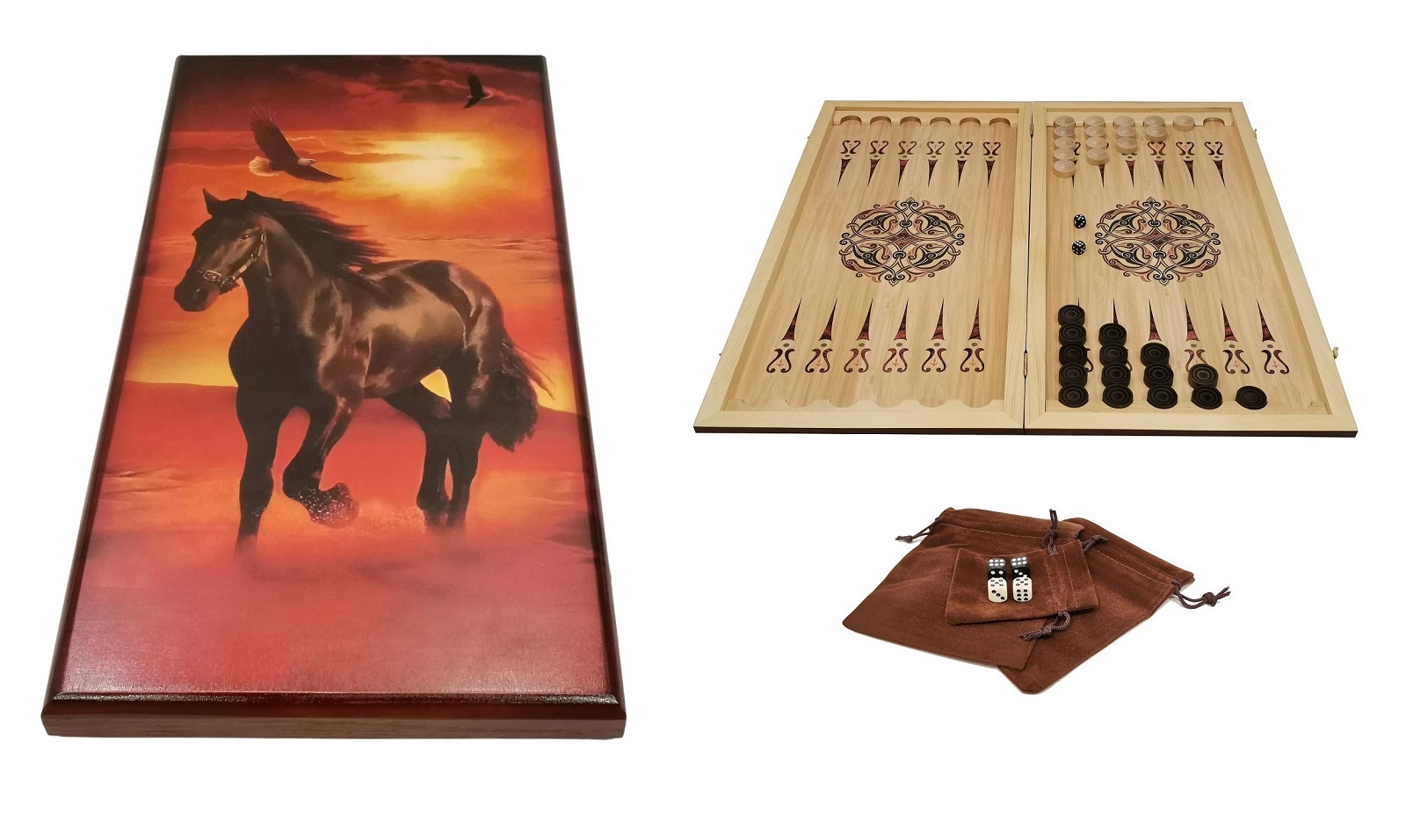 Нарды + шашки лазерная фотопечать \"Мустанг\" большие — купить в интернет ...