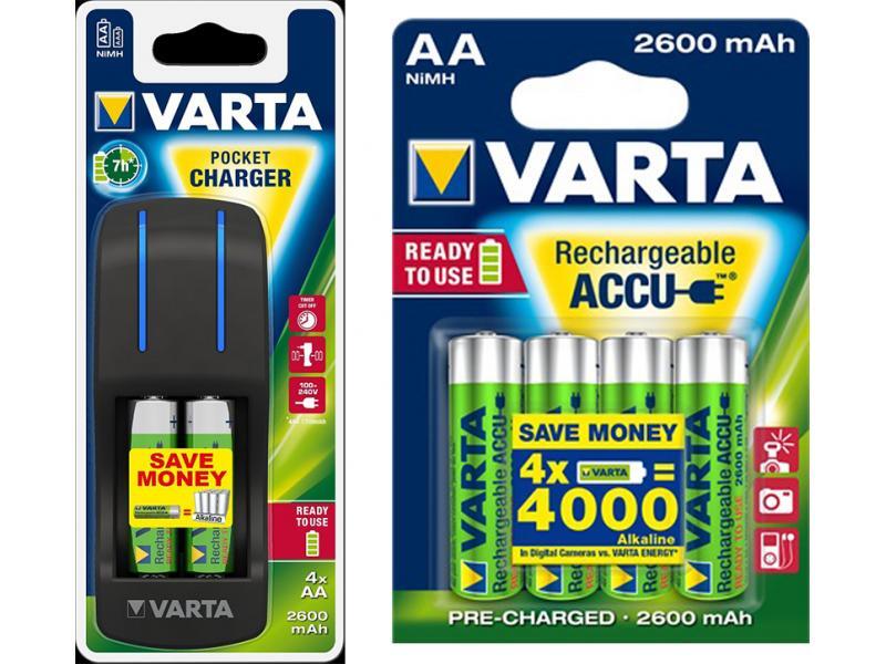 Зарядное устройство для аккумуляторов Varta, AA, AAA, Двухсторонние ...