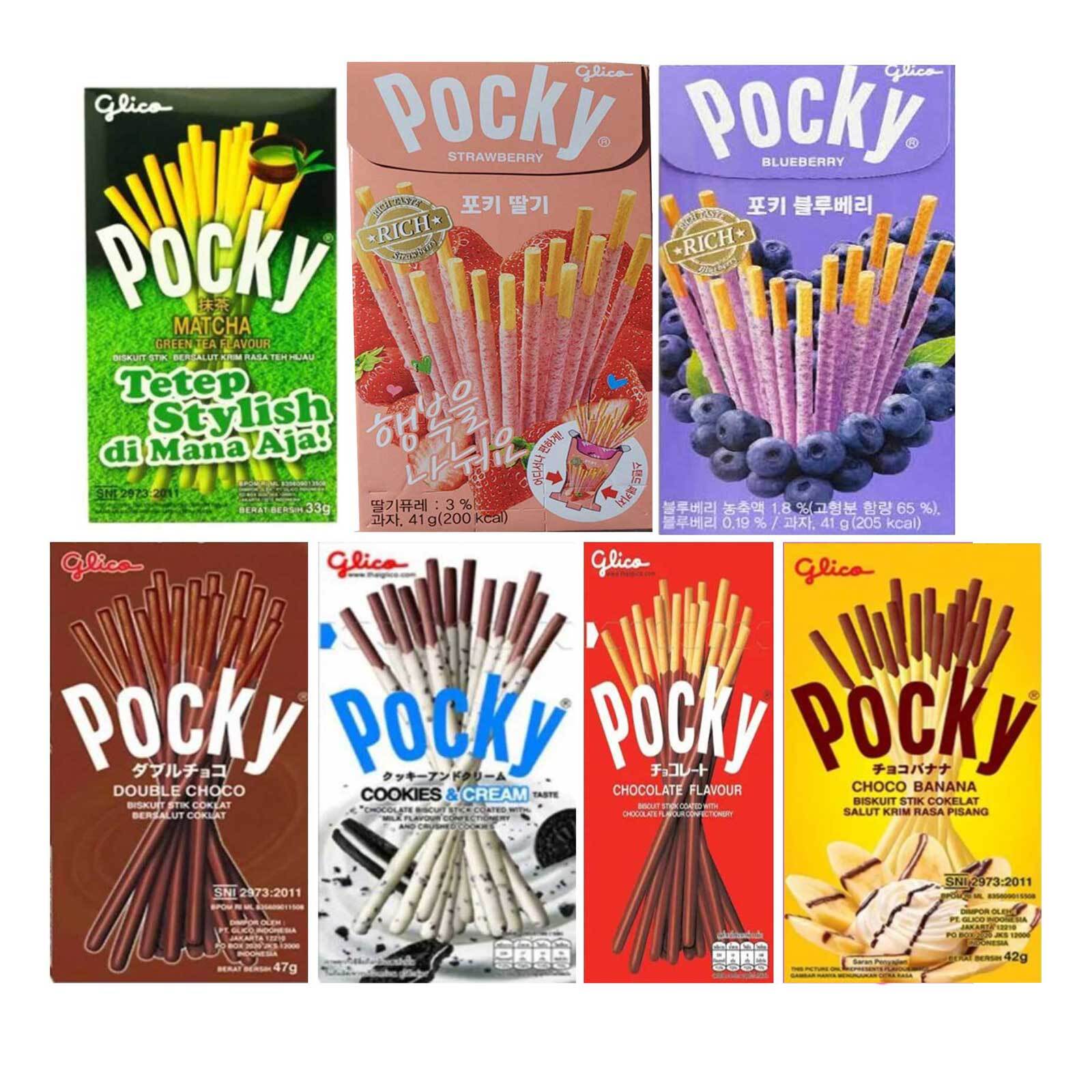 Японские палочки Pocky поки ассорти - Голубика, Шоколад-Банан, Клубника ...