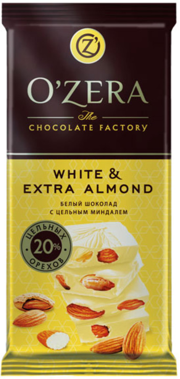 OZera шоколад White and Extra Almond, 90 гр, 3 штуки — купить в ...