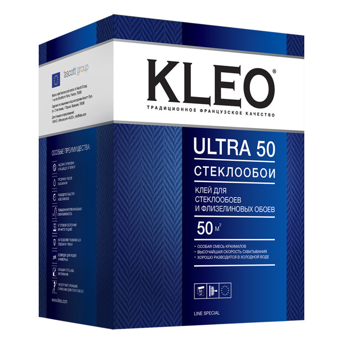 Клей для обоев kleo ultra для стеклообоев