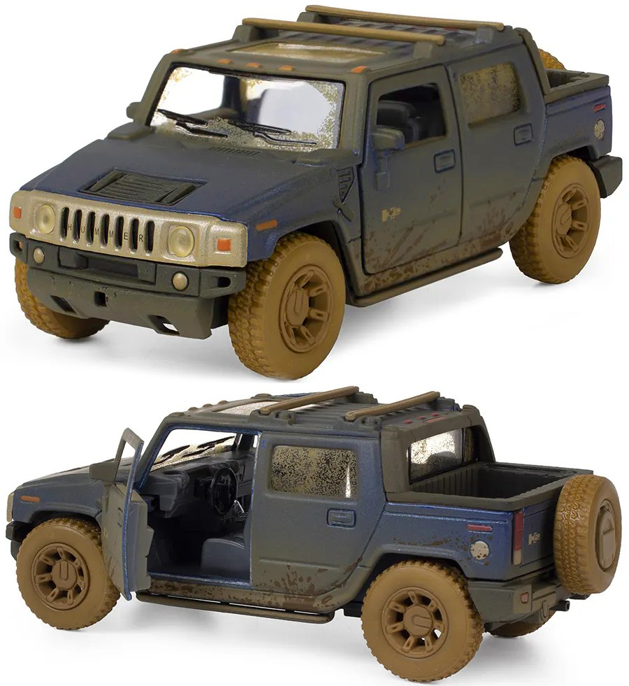 Машинка металлическая Kinsmart 1:40 Hummer Н2 (Хаммер) 5097DYKT  инерционная, двери открываются / Синий с эффектом грязи - купить с  доставкой по выгодным ценам в интернет-магазине OZON (368386121)