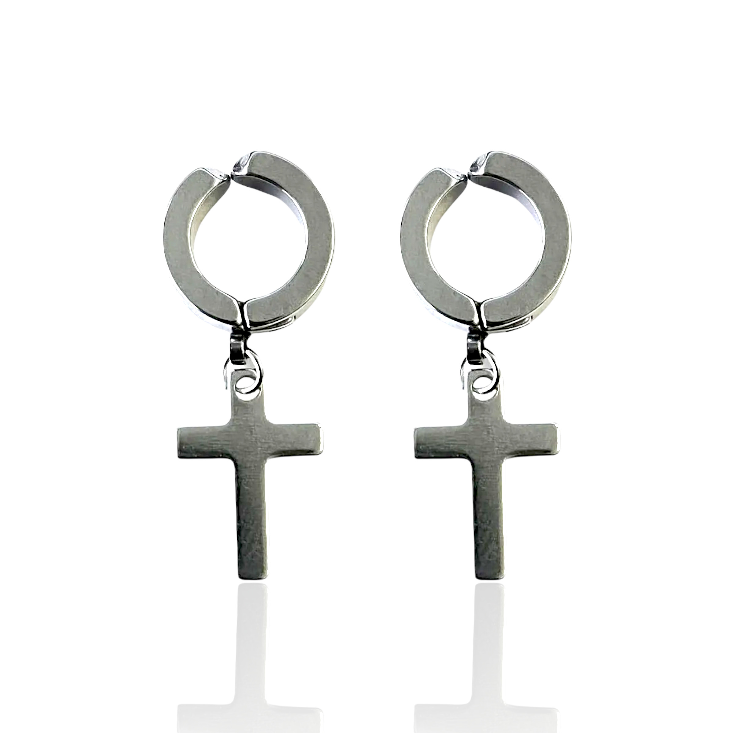 серьги с крестами черные с клипсой. мужские серьги. серьга крест клипса. клипсы крестики. серьга крест клипса.