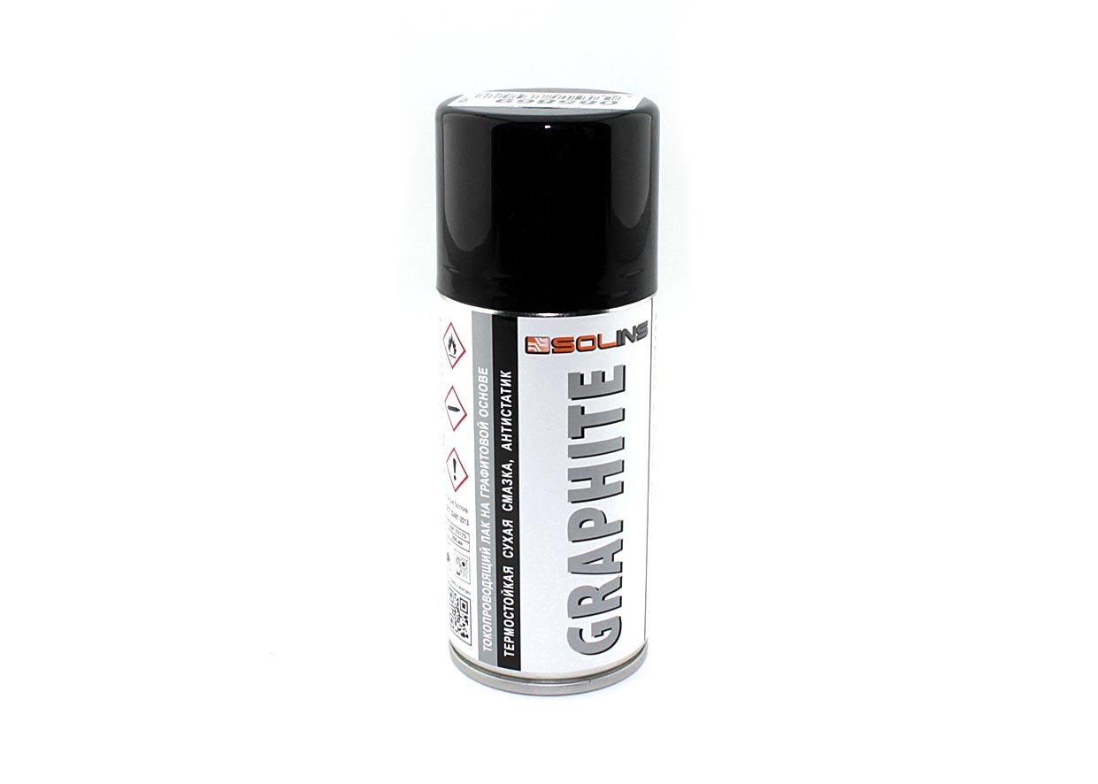 Токопроводящий графитовый лак Solins Graphite 150ml спрей-аэрозоль