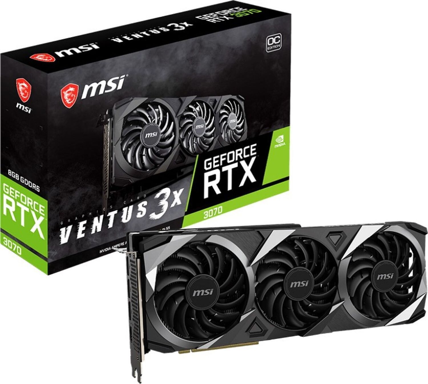 Характеристики Видеокарта MSI GeForce RTX 3070 8 ГБ (RTX 3070 VENTUS 3X ...