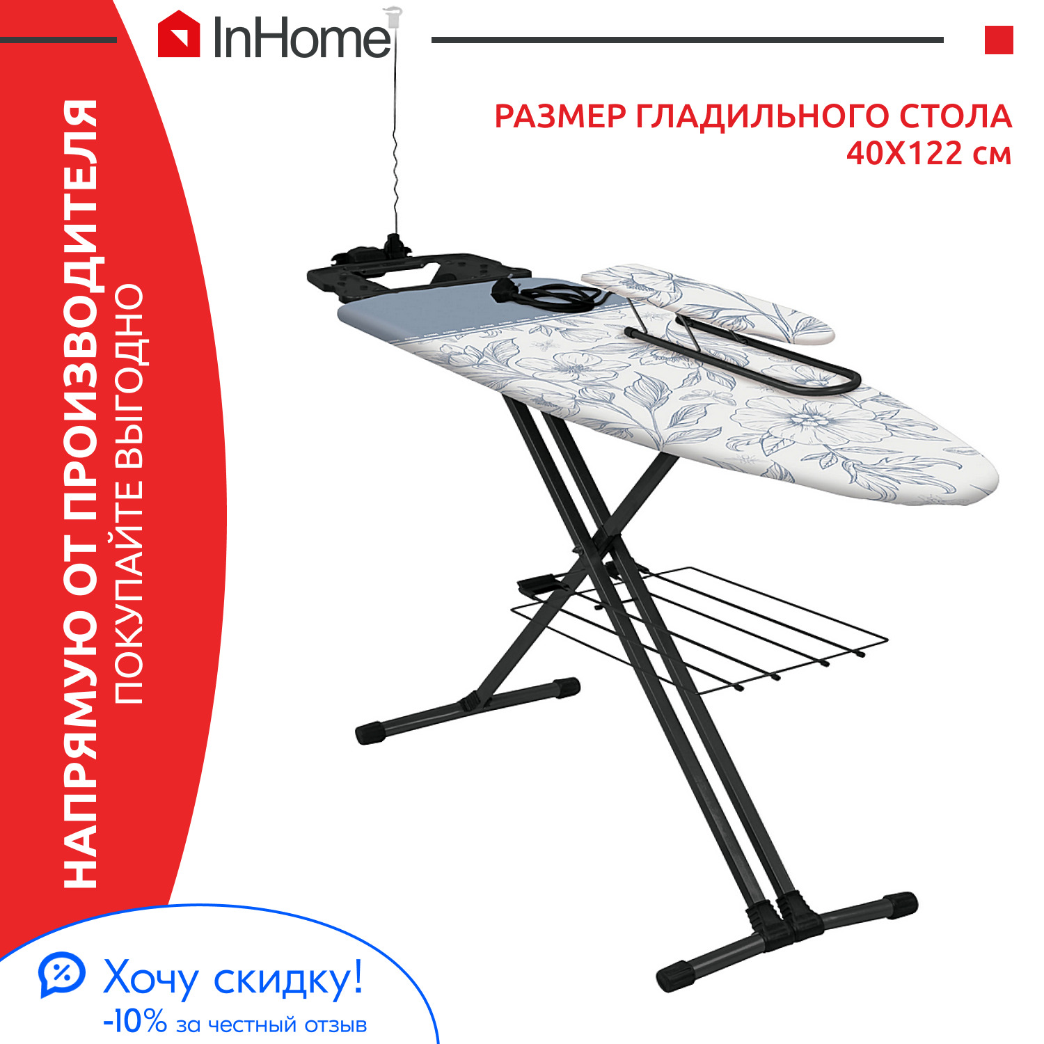 Характеристики  доска InHome моноблок (1220х400 мм .