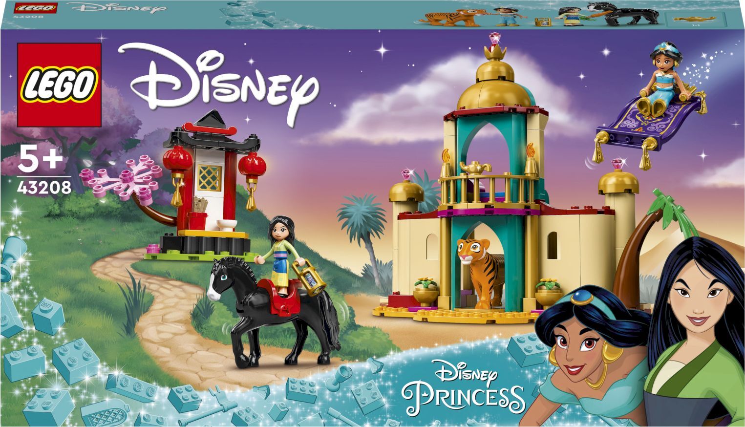 Конструктор LEGO Disney Princess Приключения Жасмин и Мулан, 176 деталей,  5+, 43208