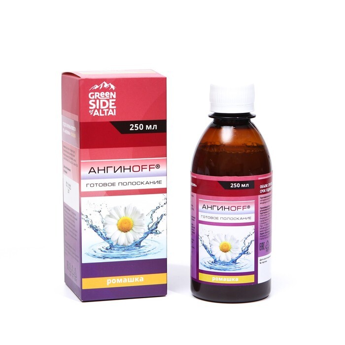Готовое полоскание для полости рта Ангинофф с ромашкой, 250 мл — купить ...