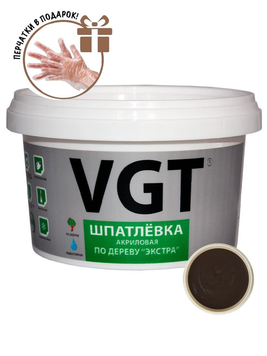 Шпаклевка по дереву VGT Экстра (дуб; светло-серый; 0.3 кг) 11606596