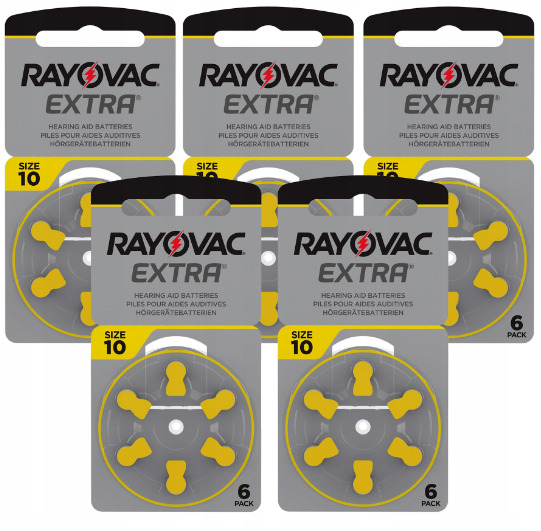  RAYOVAC ZA10, для слуховых аппаратов (30 шт) -  с .