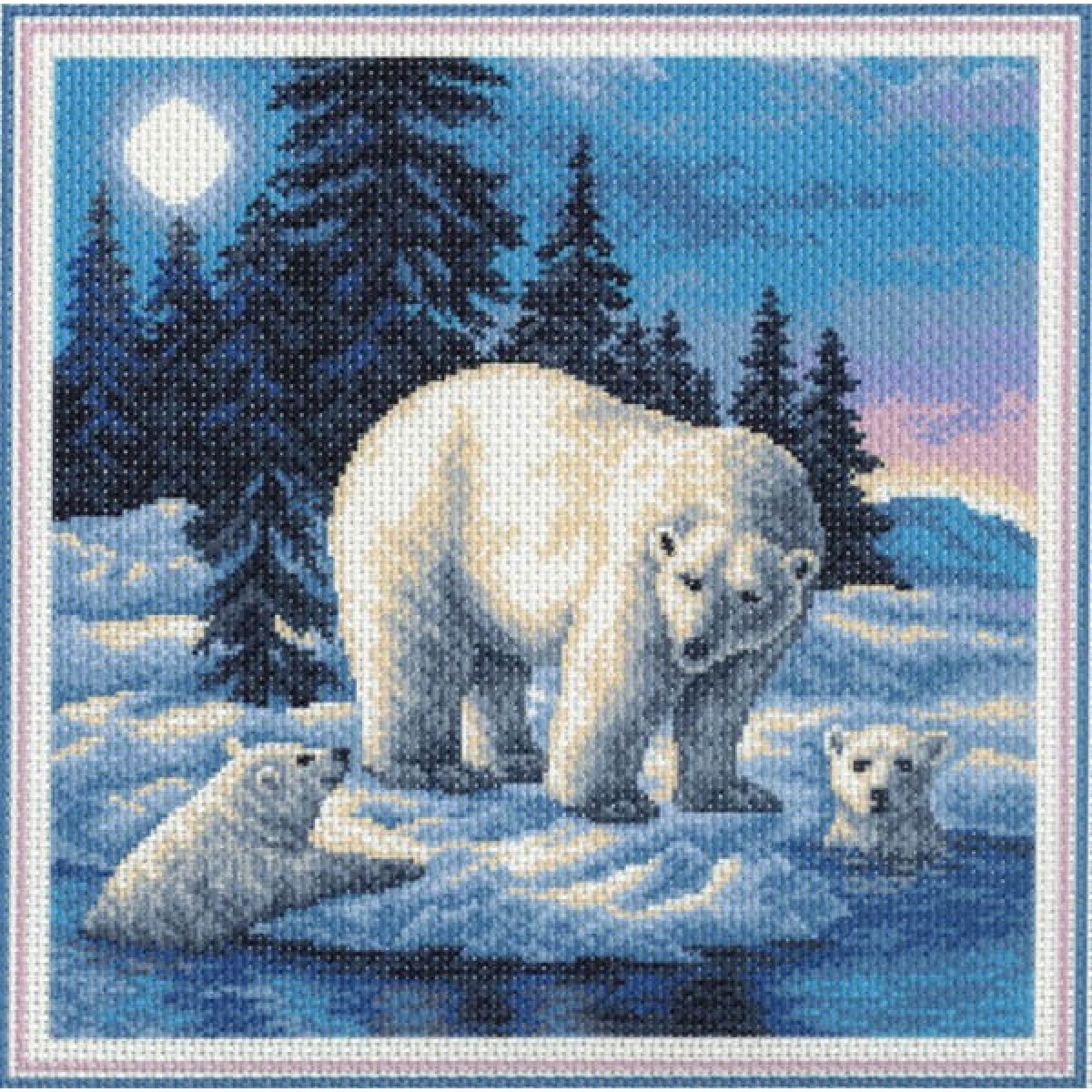 Вышивка белые медведи