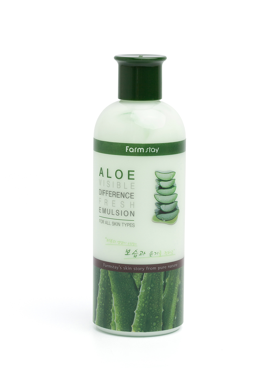 FarmStay Эмульсия освежающая с экстрактом алоэ, Корея, Aloe Visible Difference Fresh Emulsion, 350ml. Уходовая корейская косметика