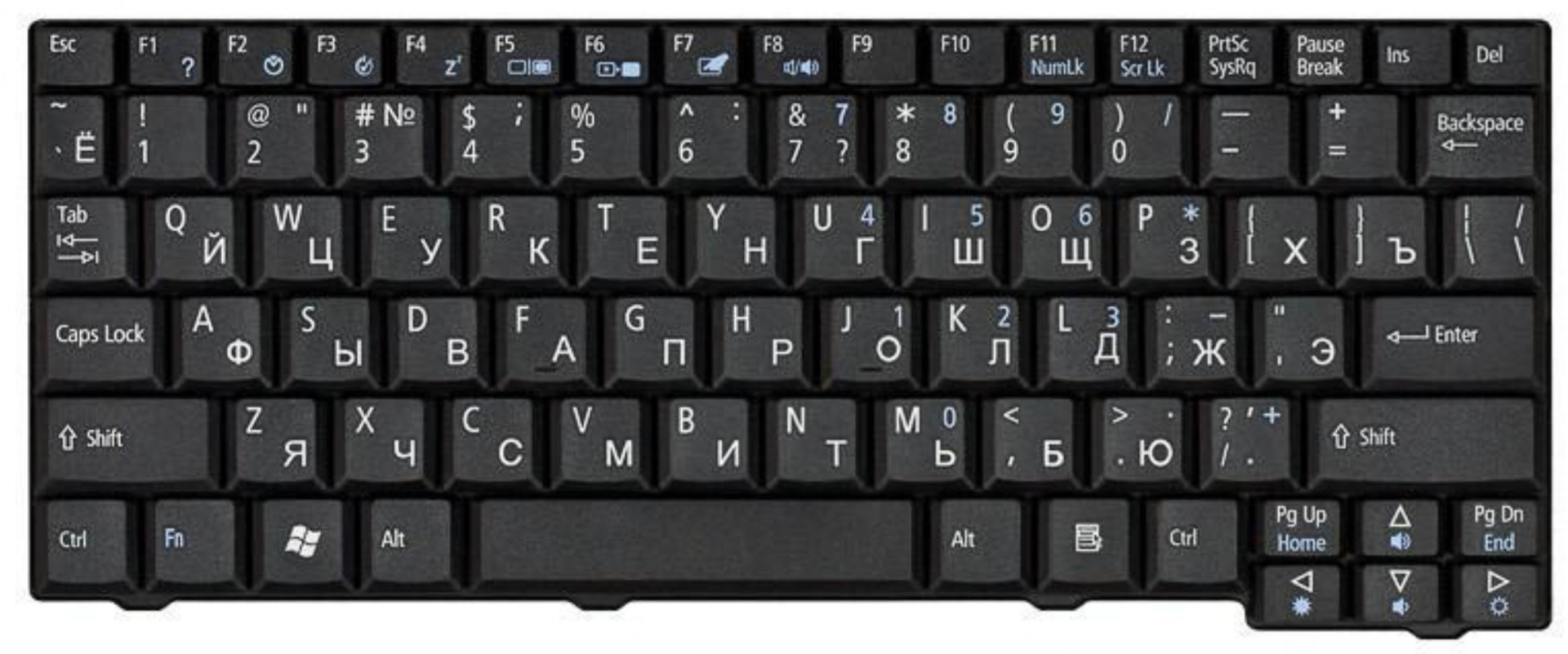 Клавиатура для ноутбука Acer TRAVELMATE 6490