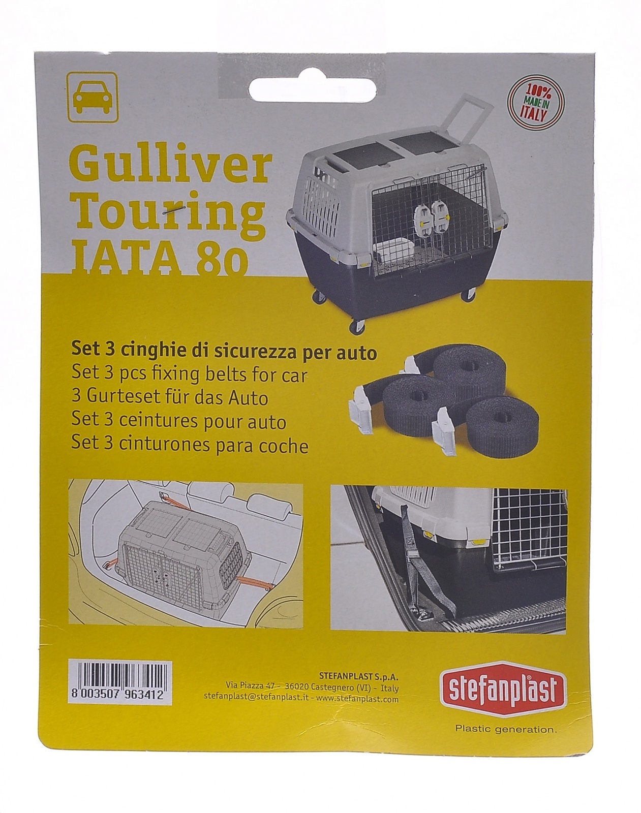 Stefanplast Автомобильные ремни безопасности для переноски Gulliver Touring  (3шт), 0,1 кг