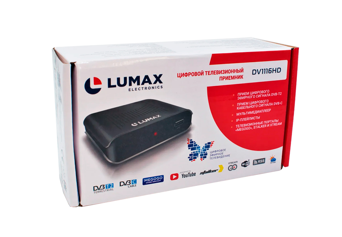 ТВ-ресивер Lumax DV1116HD, черный купить по выгодной цене в  интернет-магазине OZON (608740681)