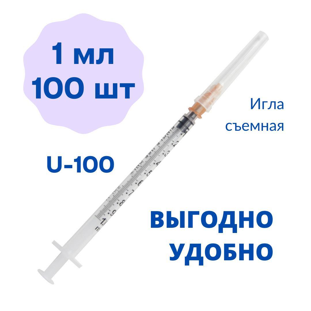 Шприц 1 мл Со Съемной Иглой – купить в интернет-аптеке OZON по выгодной ...