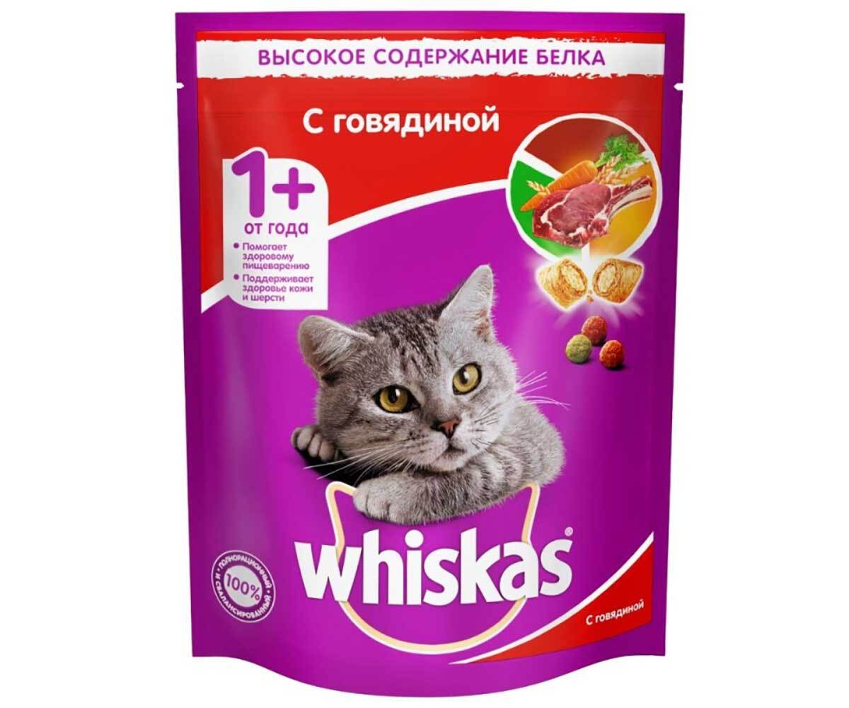 СухойкормWhiskasдлякошекподушечкиговядинапаштетаппетитныйобед350г