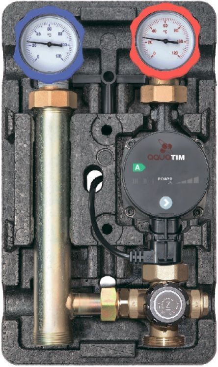 Насосная группа быстрого монтажа NG-TK-0101 TIM с трехходовым термостатическим смесительным клапаном