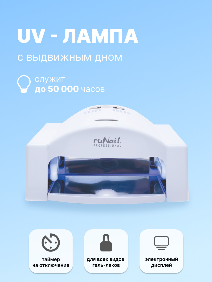 Лампа для маникюра RuNail Professional лампа_2772 - купить по выгодной цене  в интернет-магазине OZON (507538604)